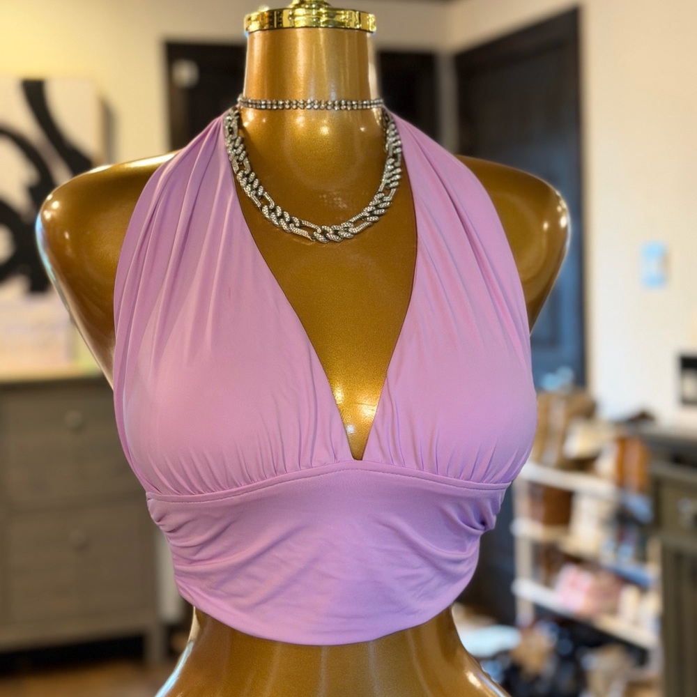 Better Be Lavender Halter Crop Top